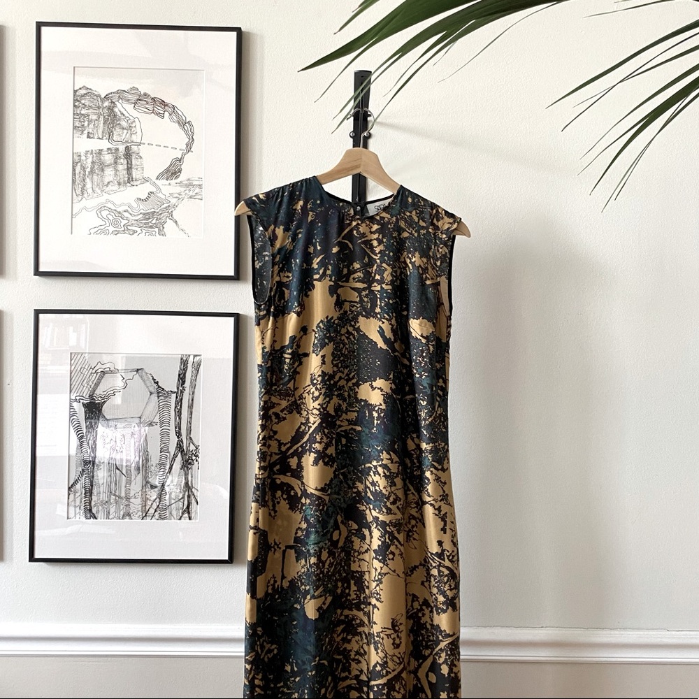 SARA C Printed Silk Maxi